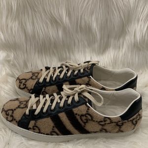 Gucci GG Wool Ace Beige Sneaker